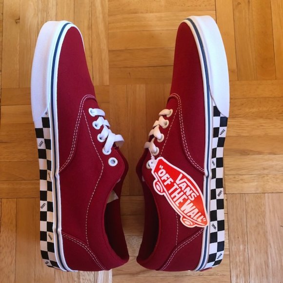 Vans Doheny Men's Red Checked Canvas Lace Up Low Tops Sneakers - Picture 6 of 10